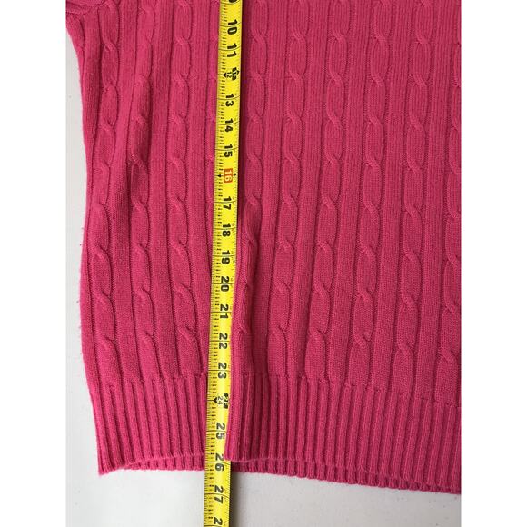 Vineyard Vines Cashmere Sweater XL Pink Cable Knit Fisherman Cotton Preppy - Picture 12 of 14